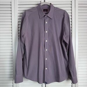 UNTUCKit Men's Purple Plaid Eldridge Dress Shirt Long Sleeve Size Large